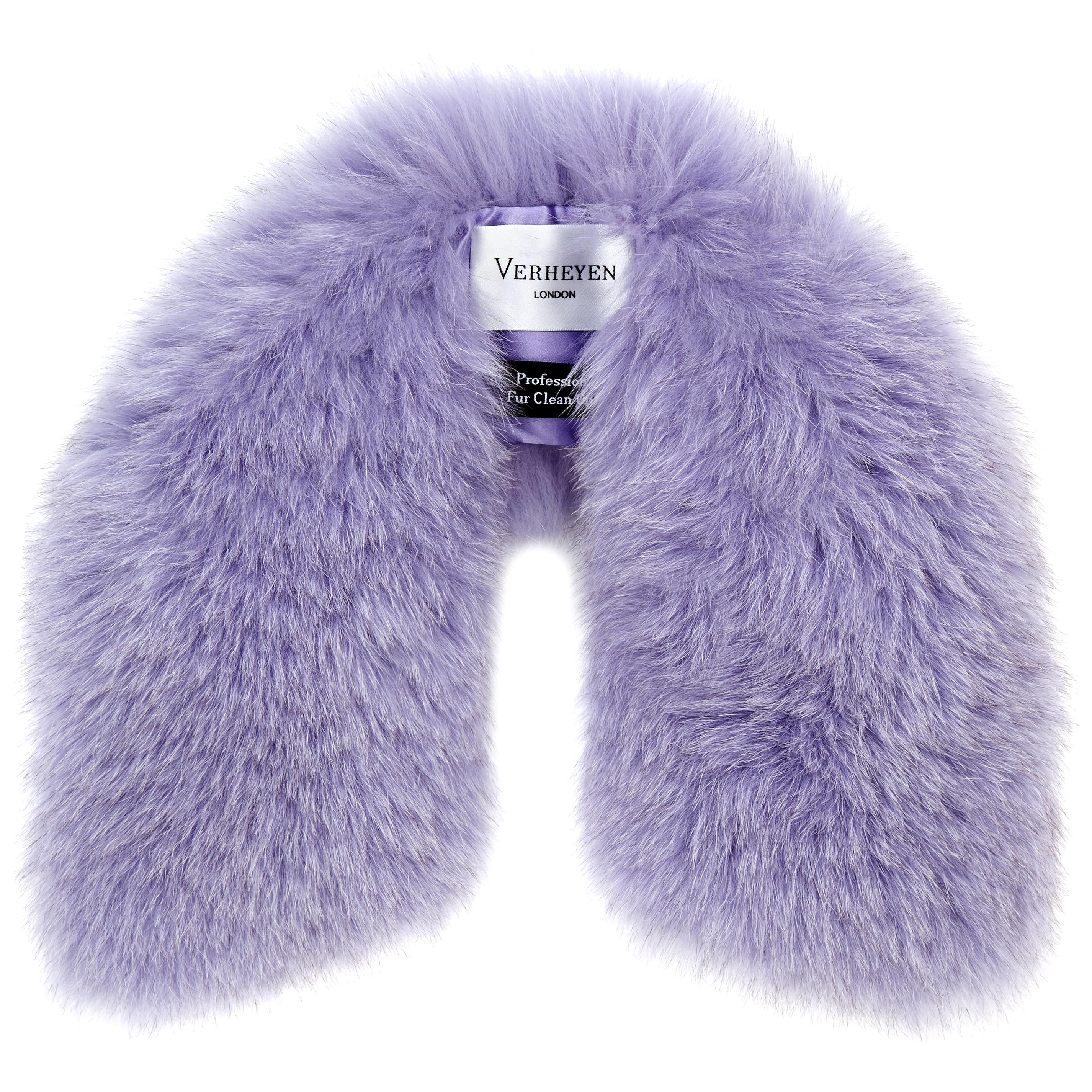 Verheyen London Peter Pan Collar in Lilac Fox Fur and lined in silk