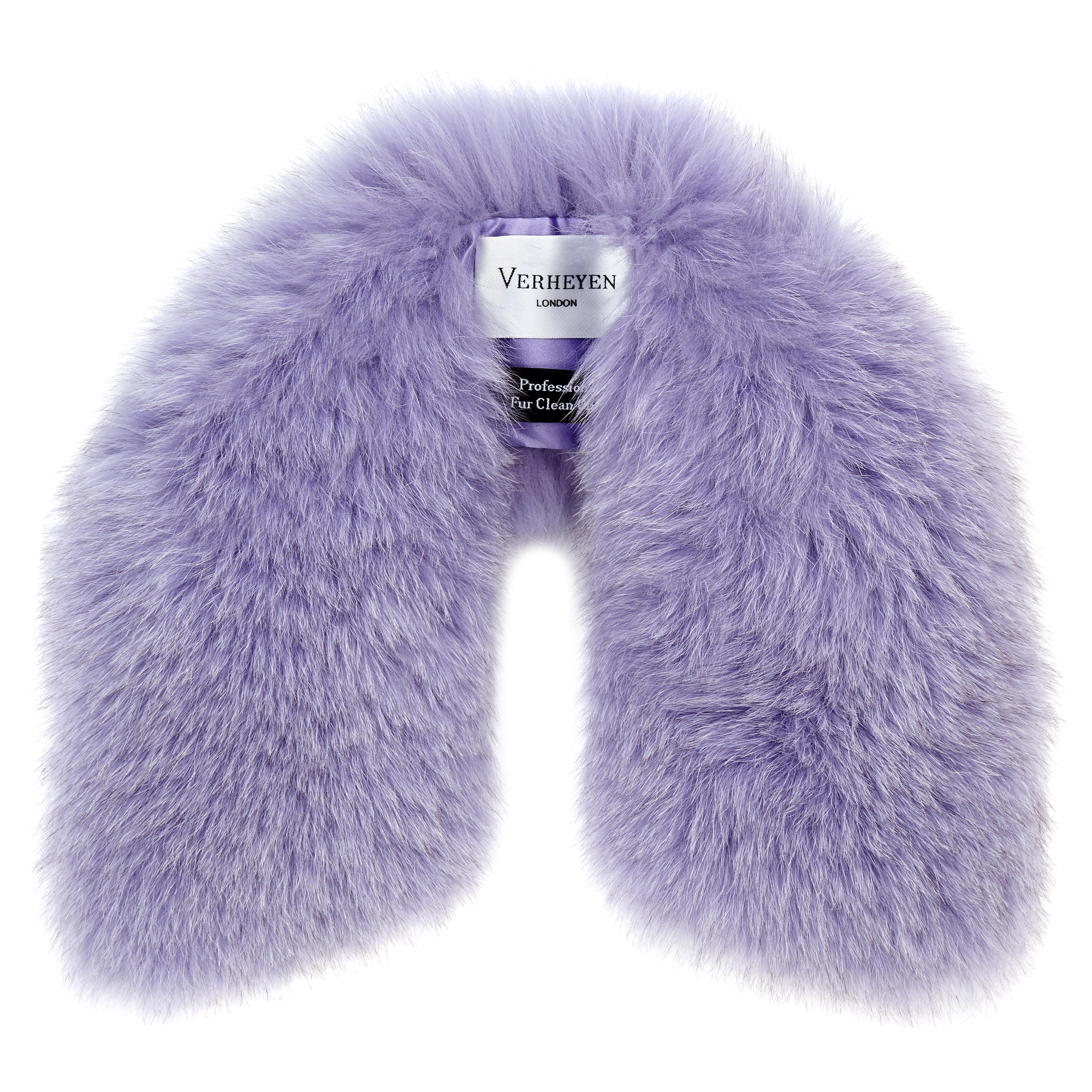 Verheyen London Peter Pan Collar in Lilac Fox Fur and lined in silk