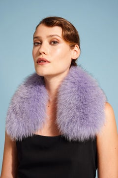 Verheyen London Peter Pan Collar in Lilac Fox Fur - Brand New