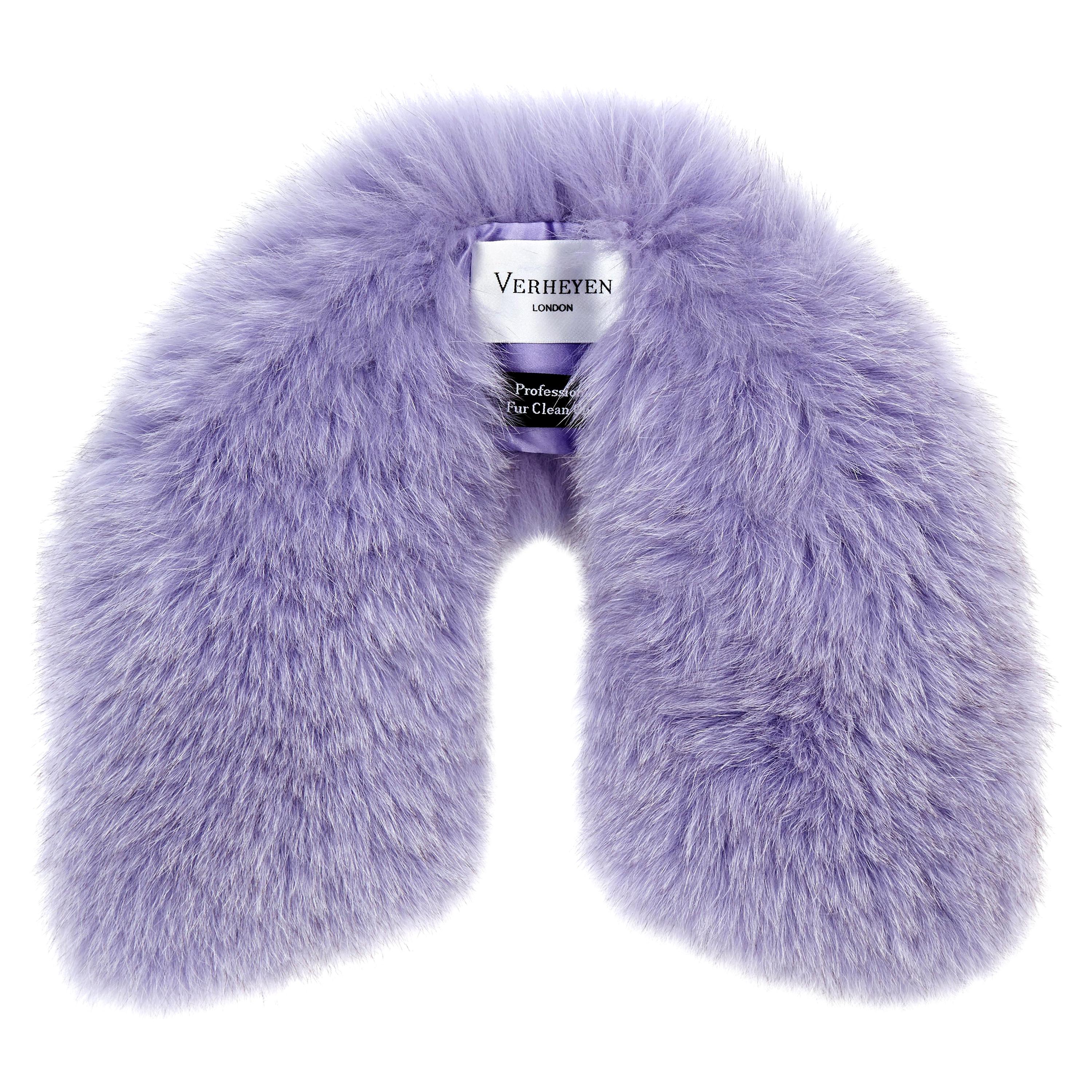 Verheyen London Peter Pan Collar in Lilac Fox Fur - Brand New 