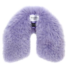 Verheyen London Peter Pan Collar in Lilac Fox Fur - Brand New