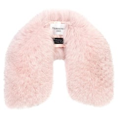 Verheyen London Peter Pan Collar in Pastel Rose Pink Fox Fur