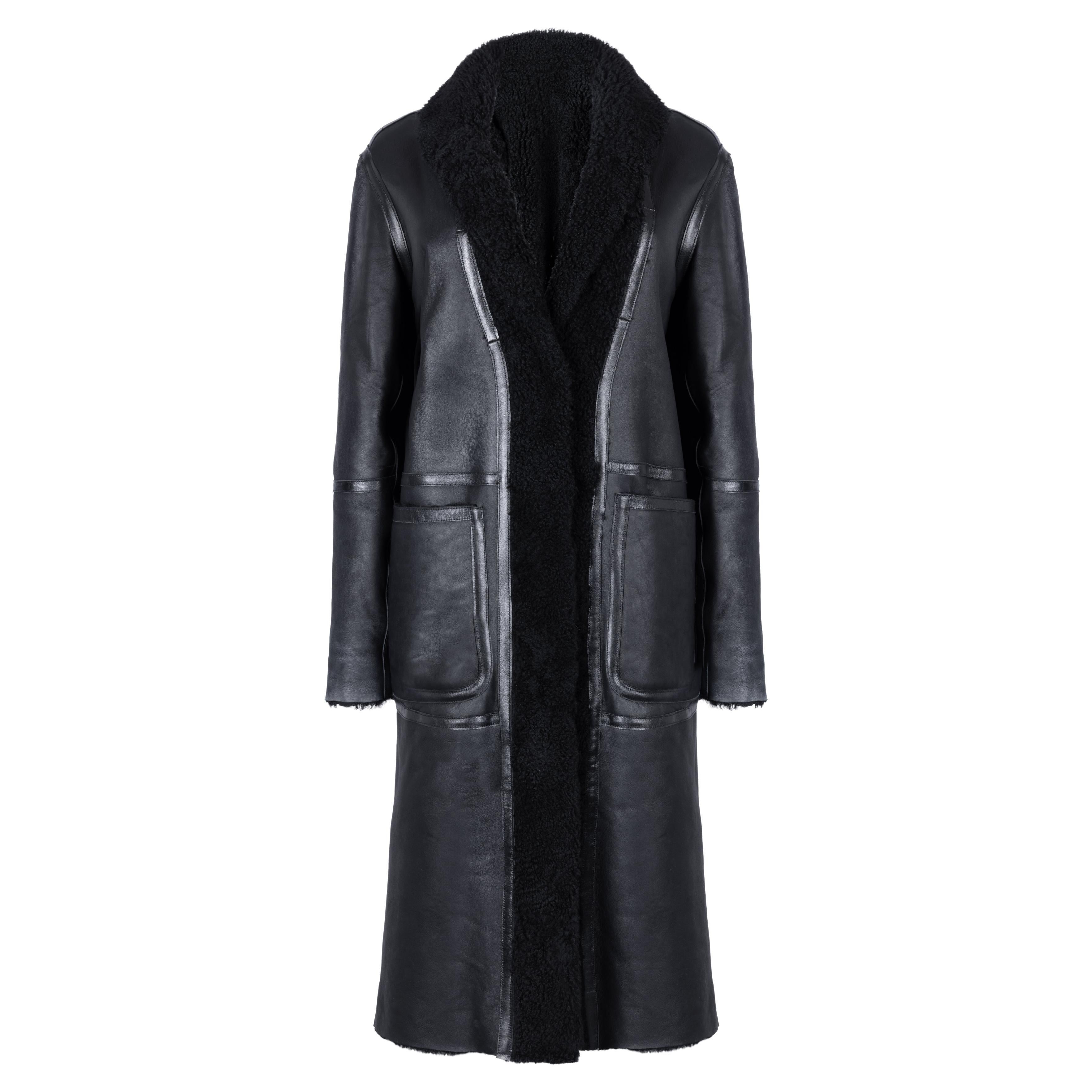 Verheyen London Cappotto reversibile in shearling nero taglia 6-16 in vendita