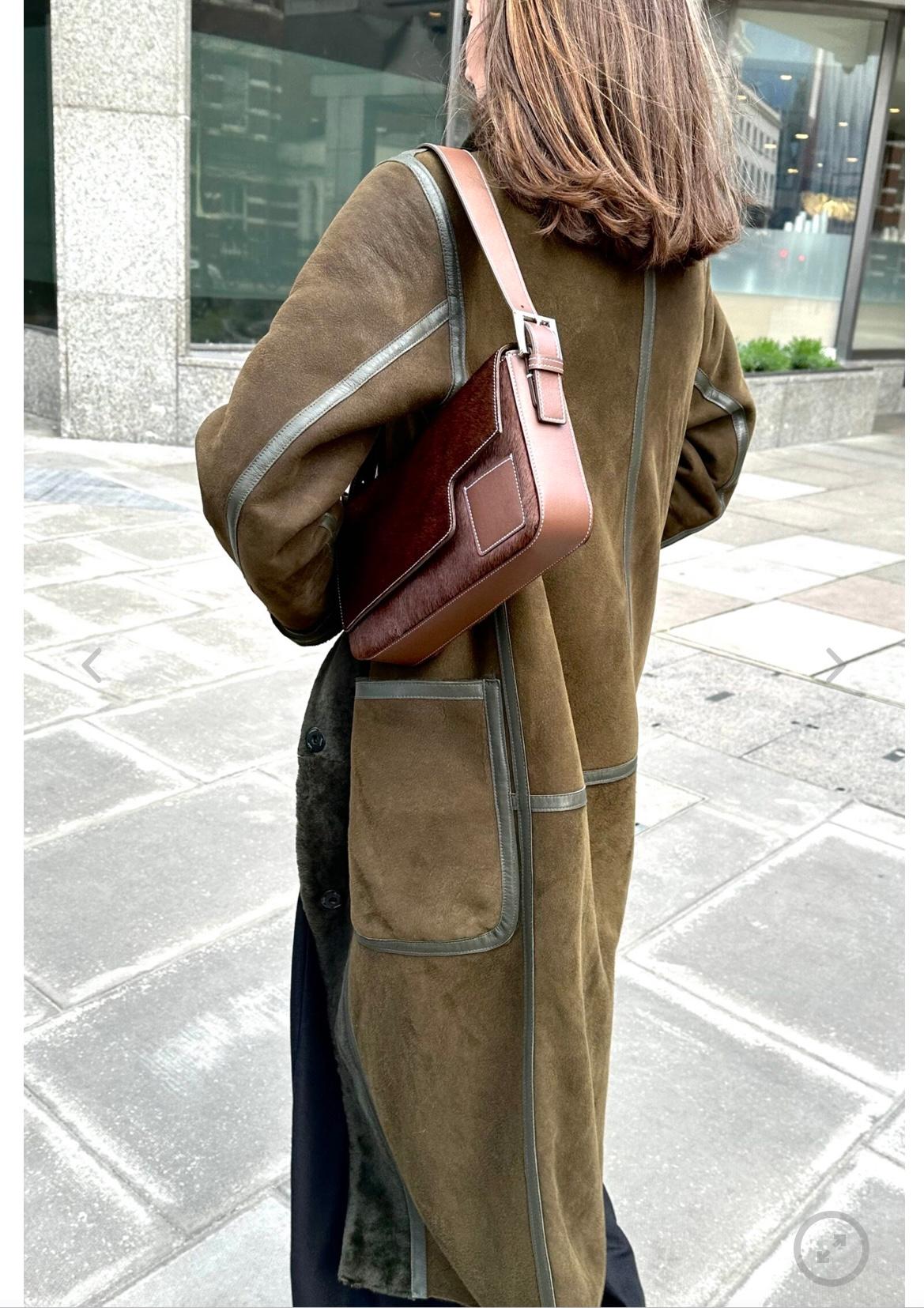 Donna Verheyen London Cappotto reversibile in shearling in Greene & Greene taglia uk 8-10 in vendita