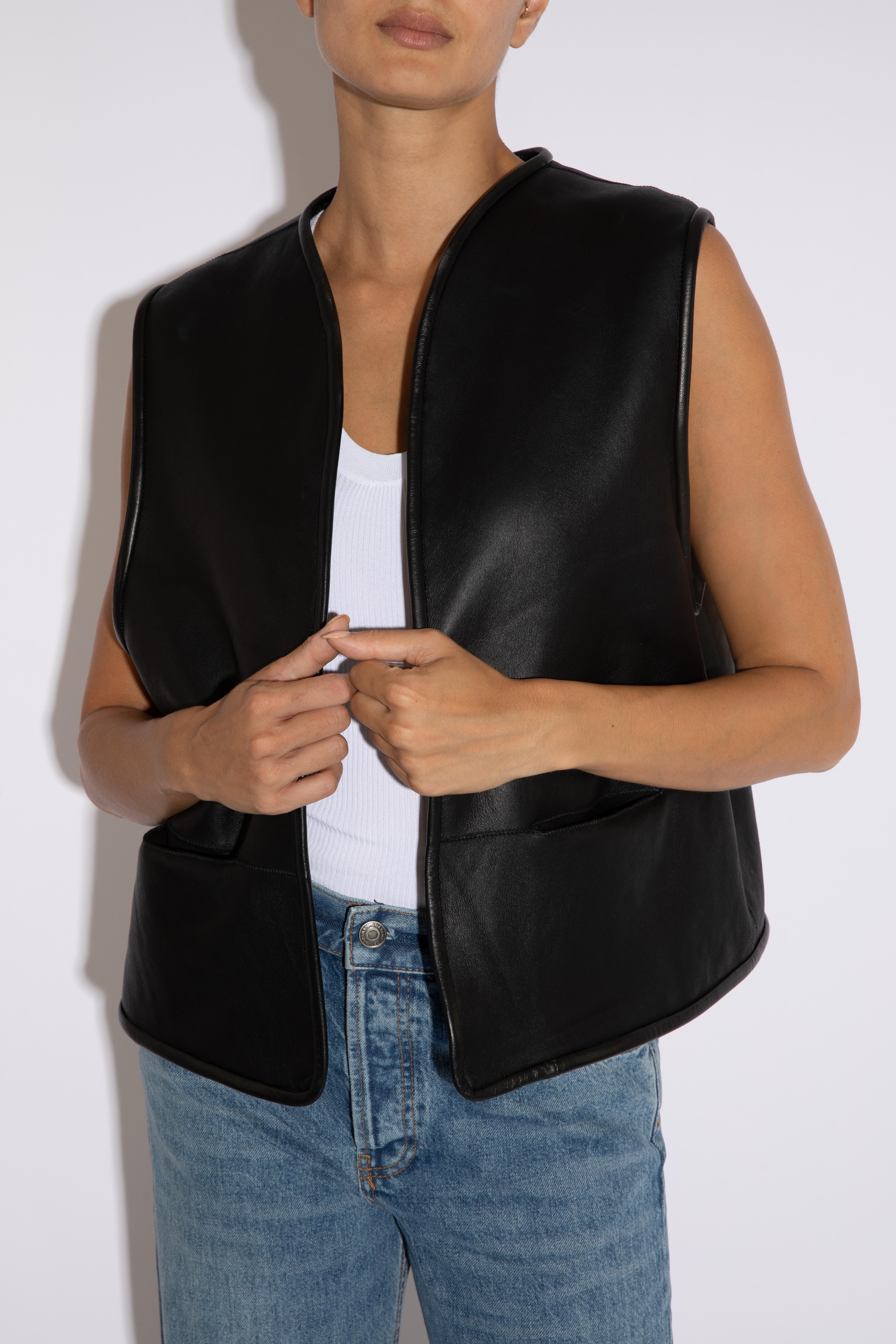 Verheyen London - Gilet réversible en peau de mouton noir - Taille large en vente 2