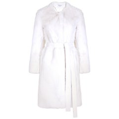 Serena de Verheyen London  Manteau en fausse fourrure sans col en blanc - Taille 10 