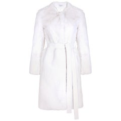 Serena de Verheyen London  Manteau sans col en fausse fourrure blanc - Taille uk 12