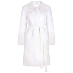 Serena de Verheyen London  Manteau sans col en fausse fourrure blanc - Taille uk 14