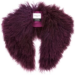 Verheyen London Shawl Collar in Garnet Mongolian Lamb Fur - Brand New