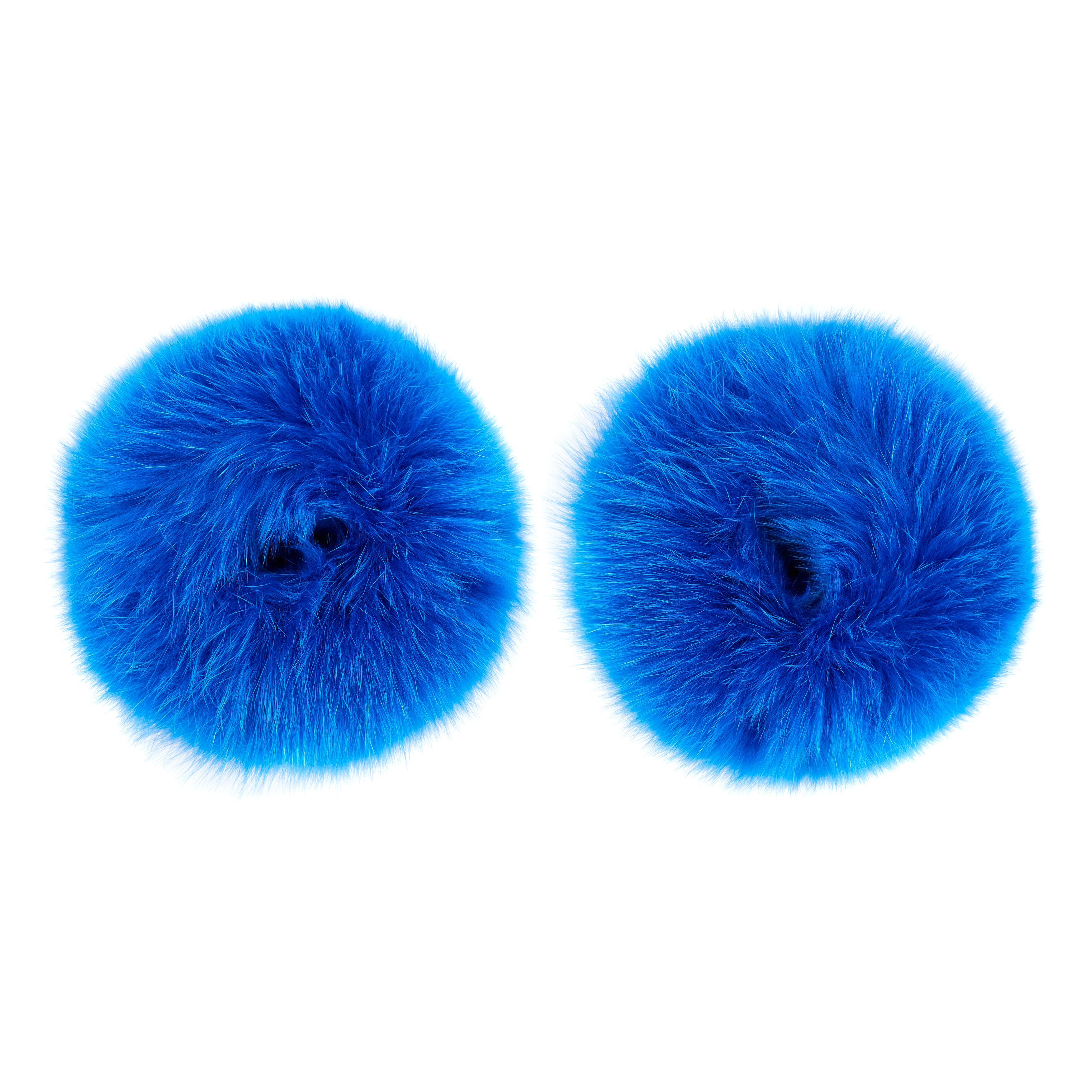 Verheyen London Snap on Fox Fur Cuffs in Blue Topaz  für Damen oder Herren