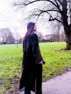 Cappotto reversibile Verheyen in shearling in verde kaki taglia large uk 8-16