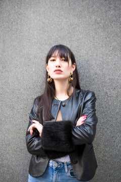 Verheyen Vita Cropped Jacket in Black Leather with Faux Fur - Size uk 6