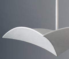 „Veris" White Plaster Chandelier 30", in the Manner of Jean-Michel Frank