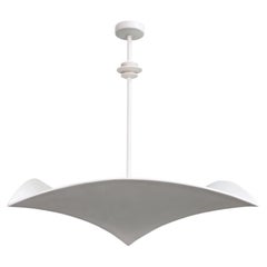 Contemporary Veris Pendant Light 26", White Plaster, Handmade by Benediko