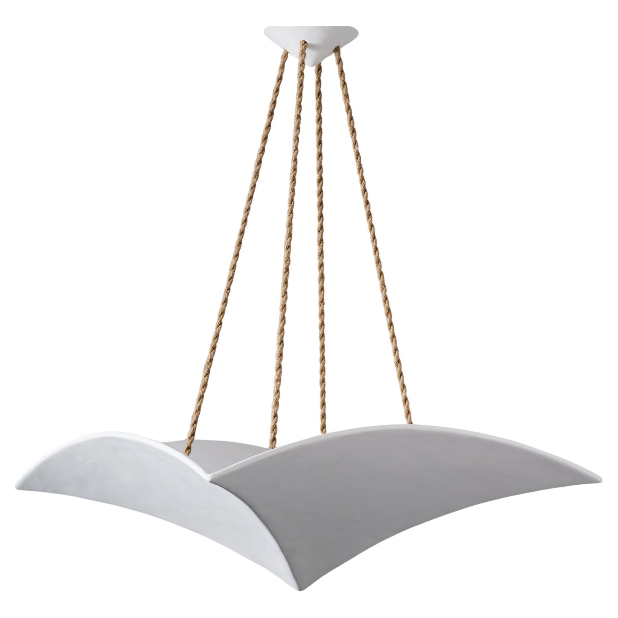 "Veris" Lámpara Colgante Escultórica de Yeso Blanco - 30", Personalizable
