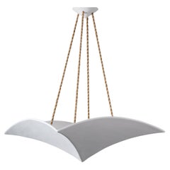 "Veris" Lámpara Colgante Escultórica de Yeso Blanco - 30", Personalizable