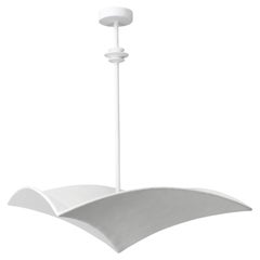 „Veris" White Plaster Chandelier 30", in the Manner of Jean-Michel Frank