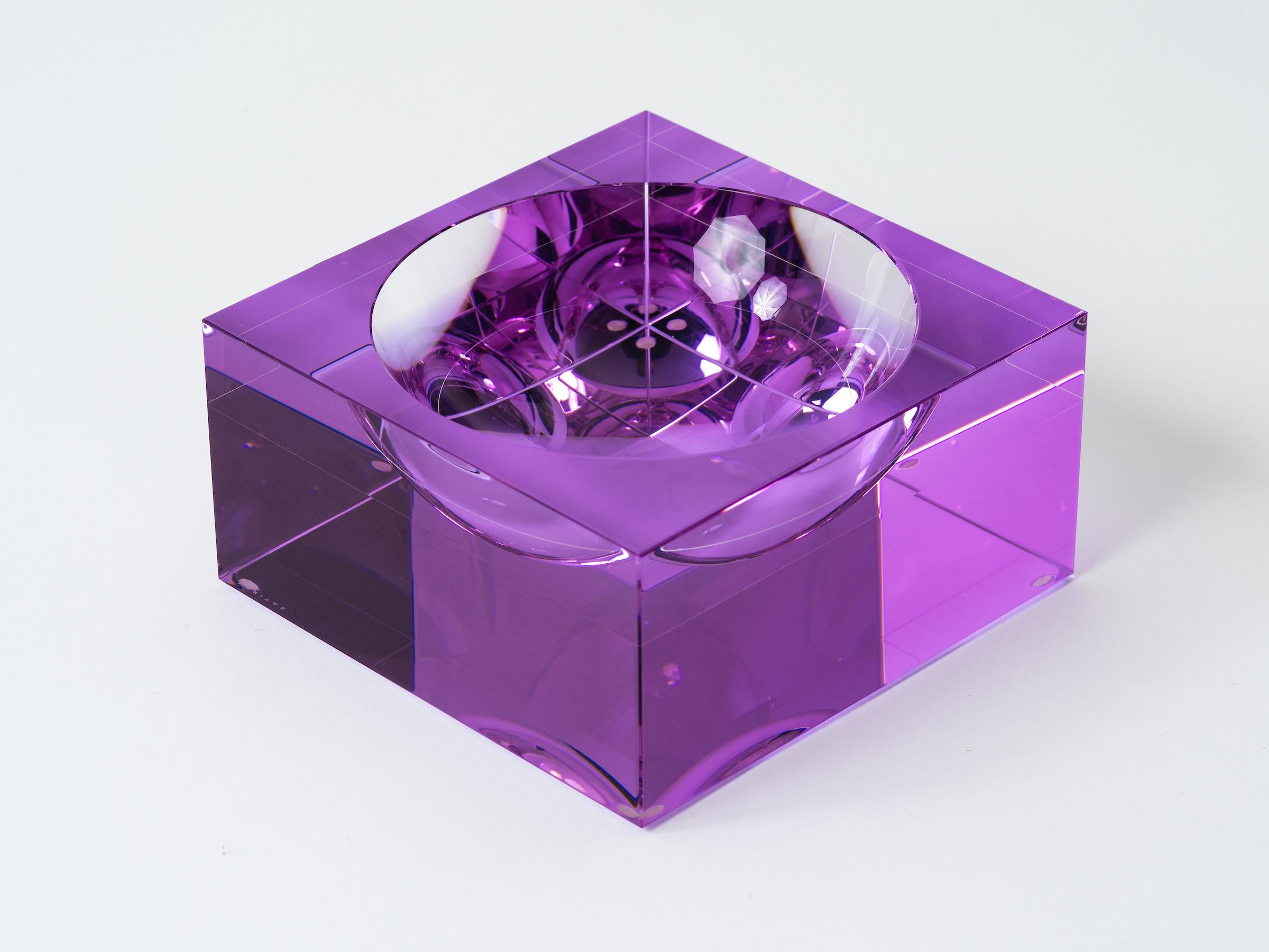 Art Glass Veritas Lavender Concave Glass Square Vide Poche