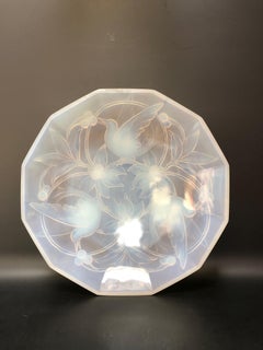 Verlux Opalescent Bowl Birds of Paradise Decor