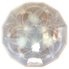 Retro Verlux Opalescent Bowl Birds of Paradise Decor