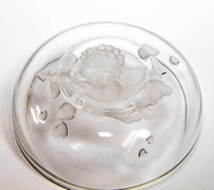 VERLYS Glass Crystal Bowl with Cupid Cherub Angel with a Bow and Hearts Design
