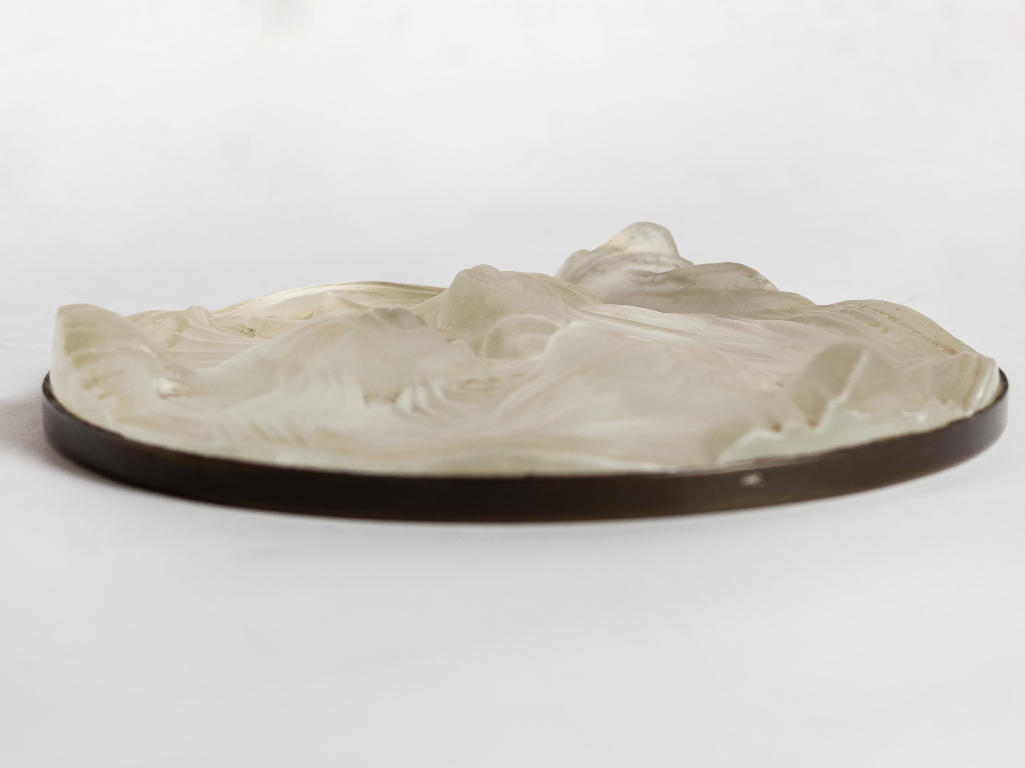 Posavasos de vidrio opalescente Verlys Glass, Francia, años 30 Art Déco en venta 7