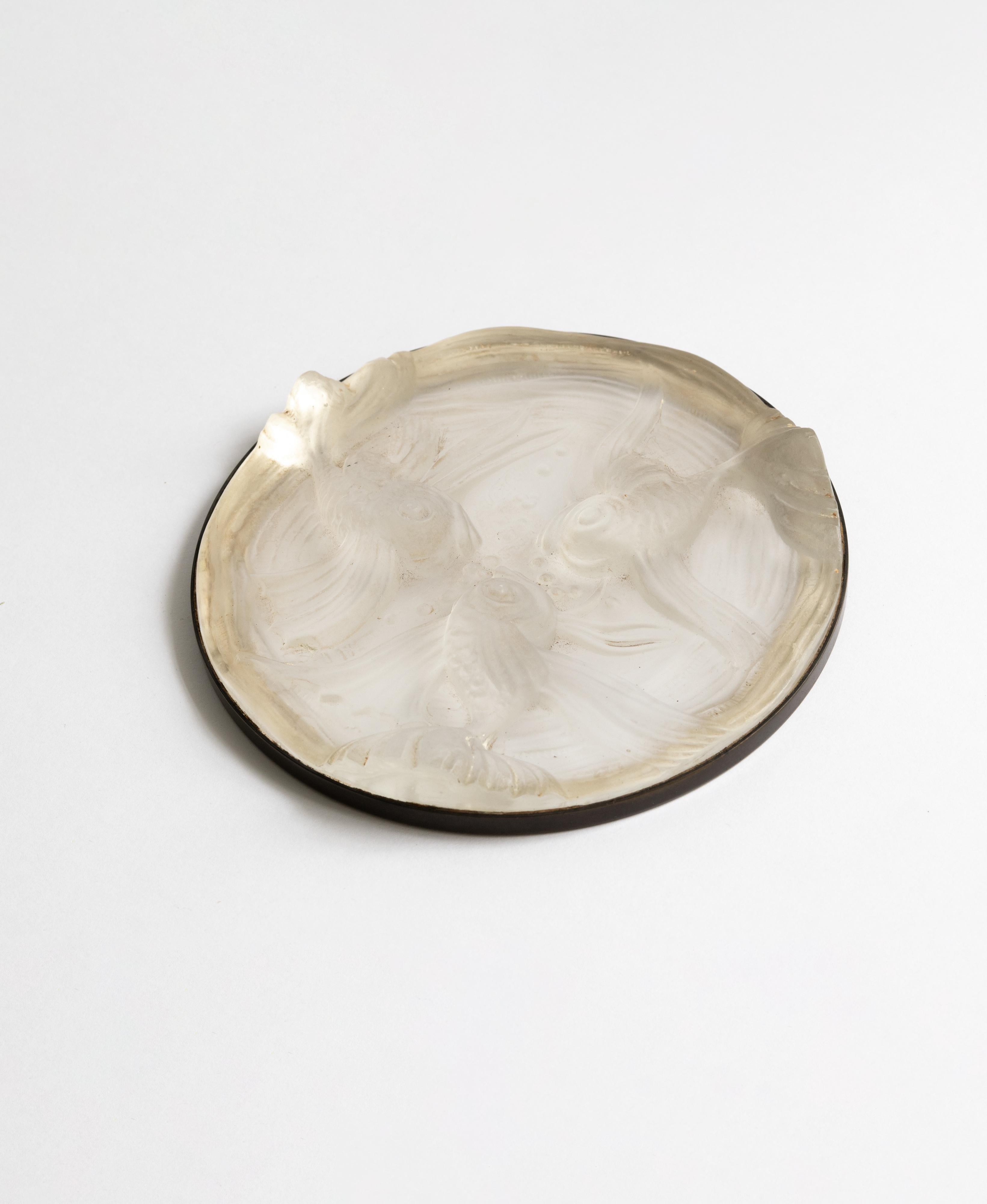 Posavasos de vidrio opalescente Verlys Glass, Francia, años 30 Art Déco en venta 10
