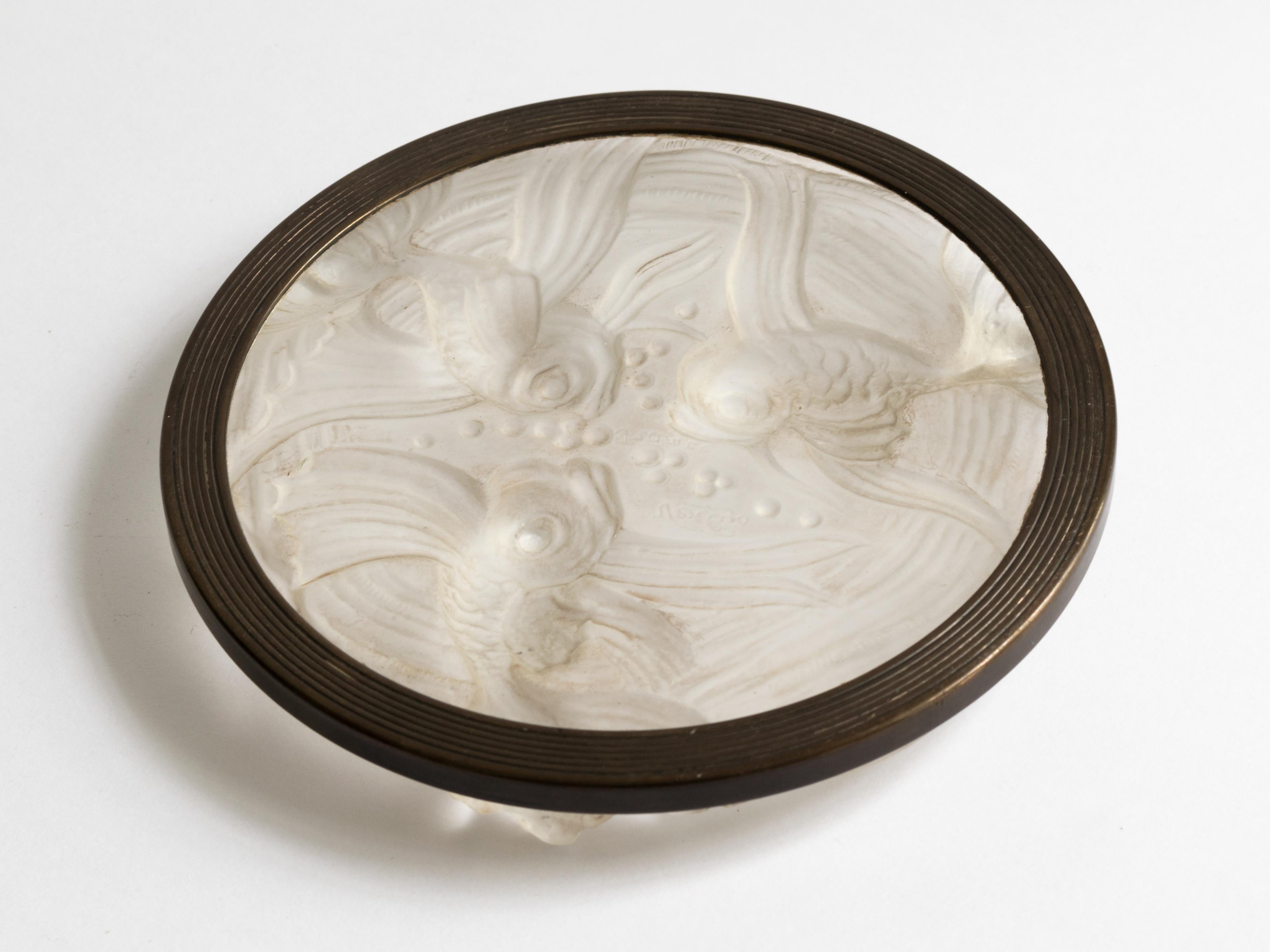Posavasos de vidrio opalescente Verlys Glass, Francia, años 30 Art Déco en venta 12