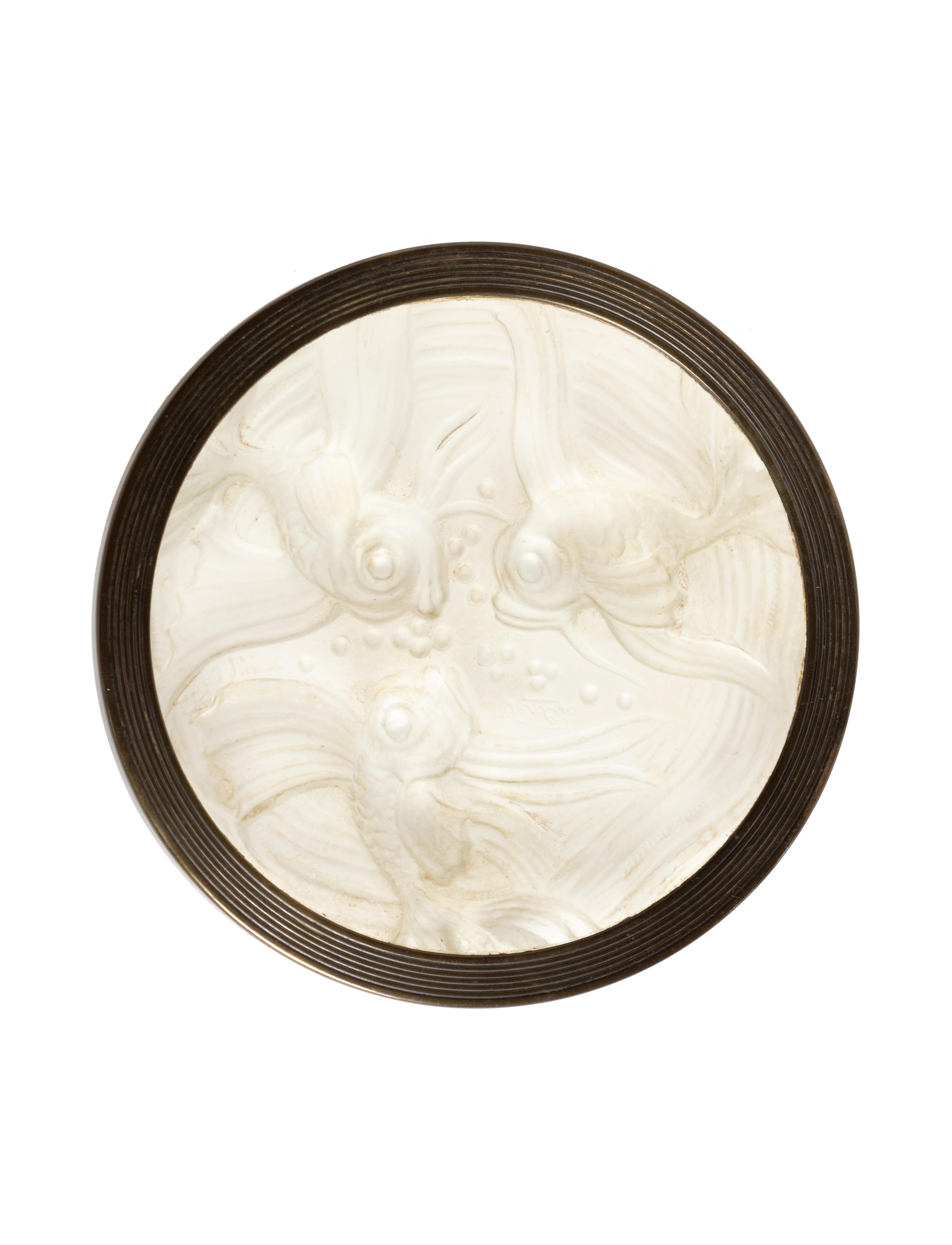 Posavasos de vidrio opalescente Verlys Glass, Francia, años 30 Art Déco en venta 1