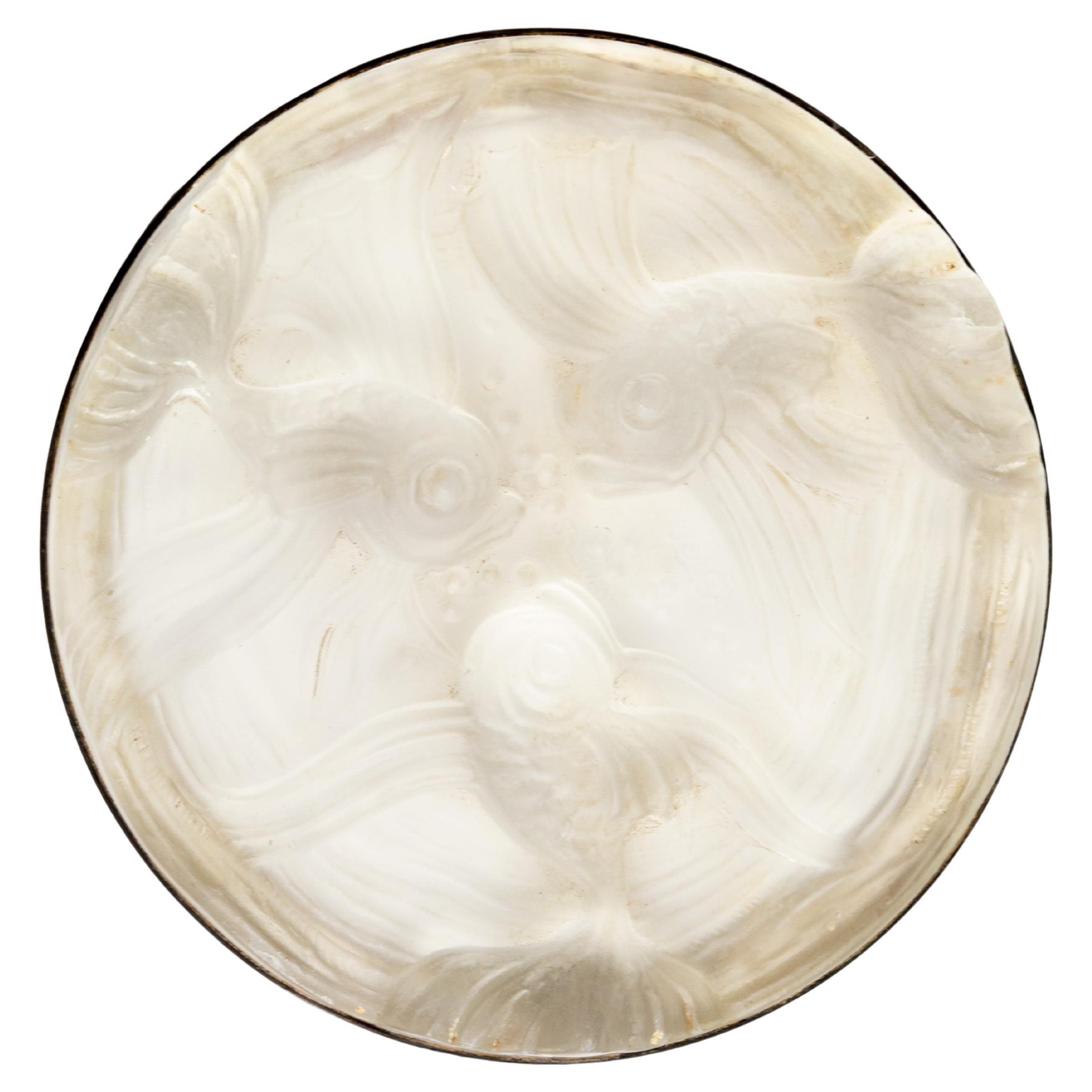Posavasos de vidrio opalescente Verlys Glass, Francia, años 30 Art Déco en venta