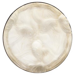 Vintage Verlys Opalescent Glass Wine Coaster, France, 1930s Art Deco