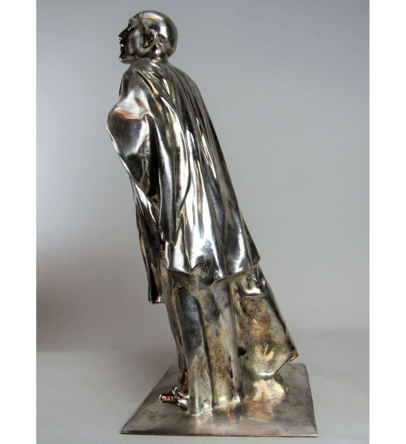 Silver plated bronze proof, Pierrot or mime Deburau by Vermare André César (1869 For Sale 4