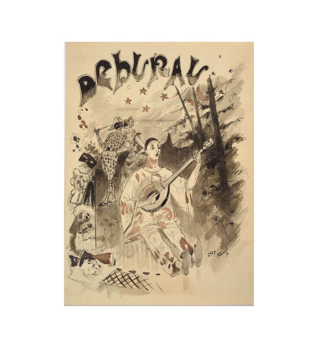 Silver plated bronze proof, Pierrot or mime Deburau by Vermare André César (1869 For Sale 7