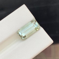 Vermarine (Prasiolite) Soft Mint Emerald Cut Green Quartz Gemstone for Ring