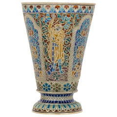 Vermeil and Enamel Russian Cup by Pavel Ovchinnikov