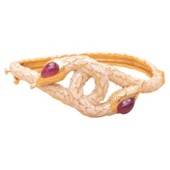 Vermeil and Enamel Snake Bracelet