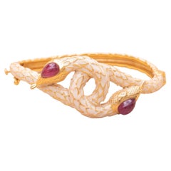 Vermeil and Enamel Snake Bracelet 