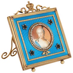 Vintage Vermeil and Pearl Photograph Frame in the Manner of Fabergé
