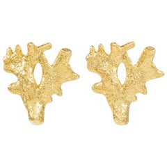 Vermeil Branch Cast Coral Stud Earrings