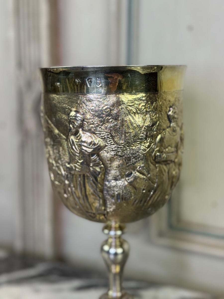 Vermeil Communion Cup, London City Hallmark, 1697 Francés en venta