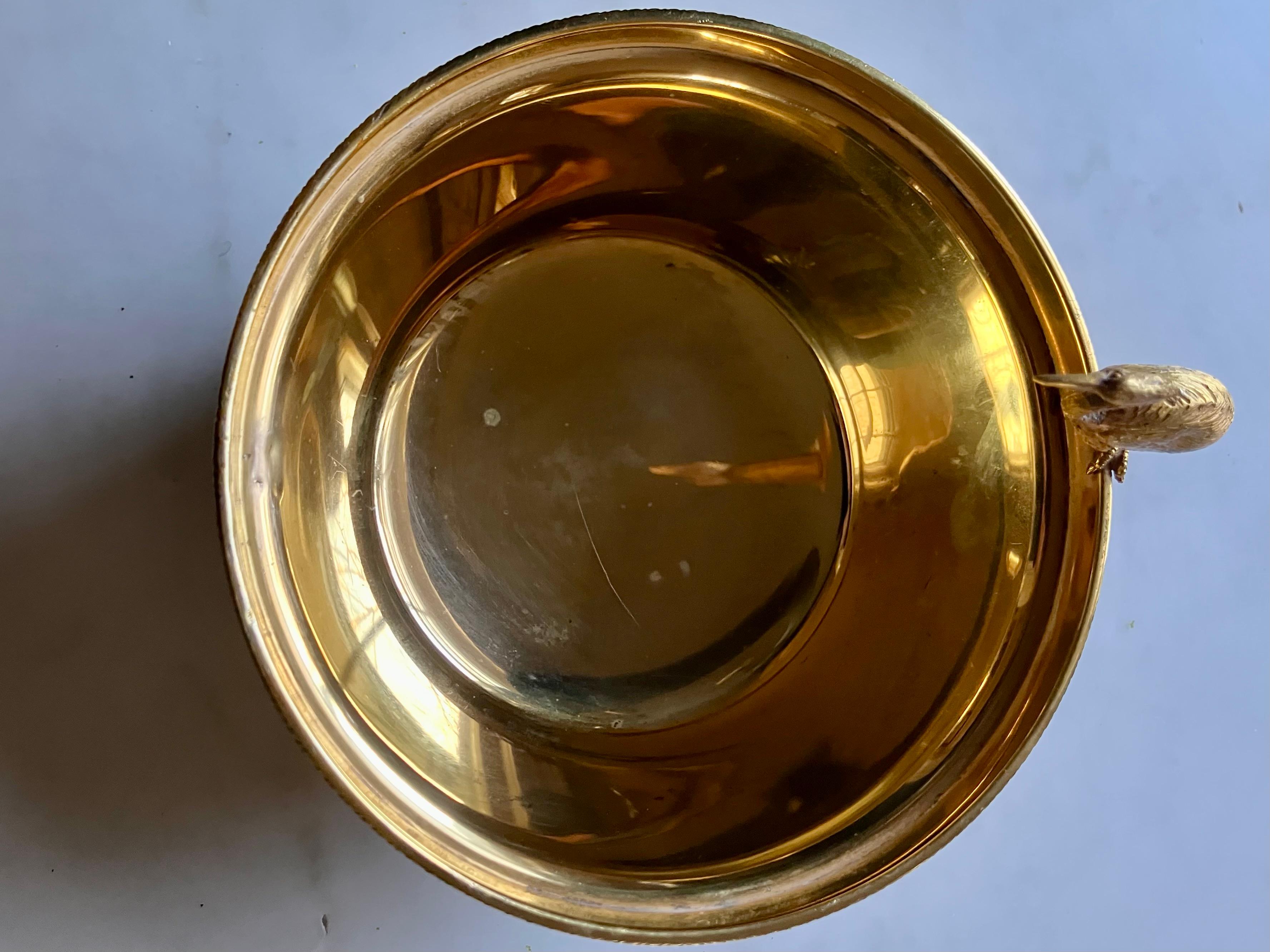 Hand-Crafted Vermeil Heron Bowl For Sale