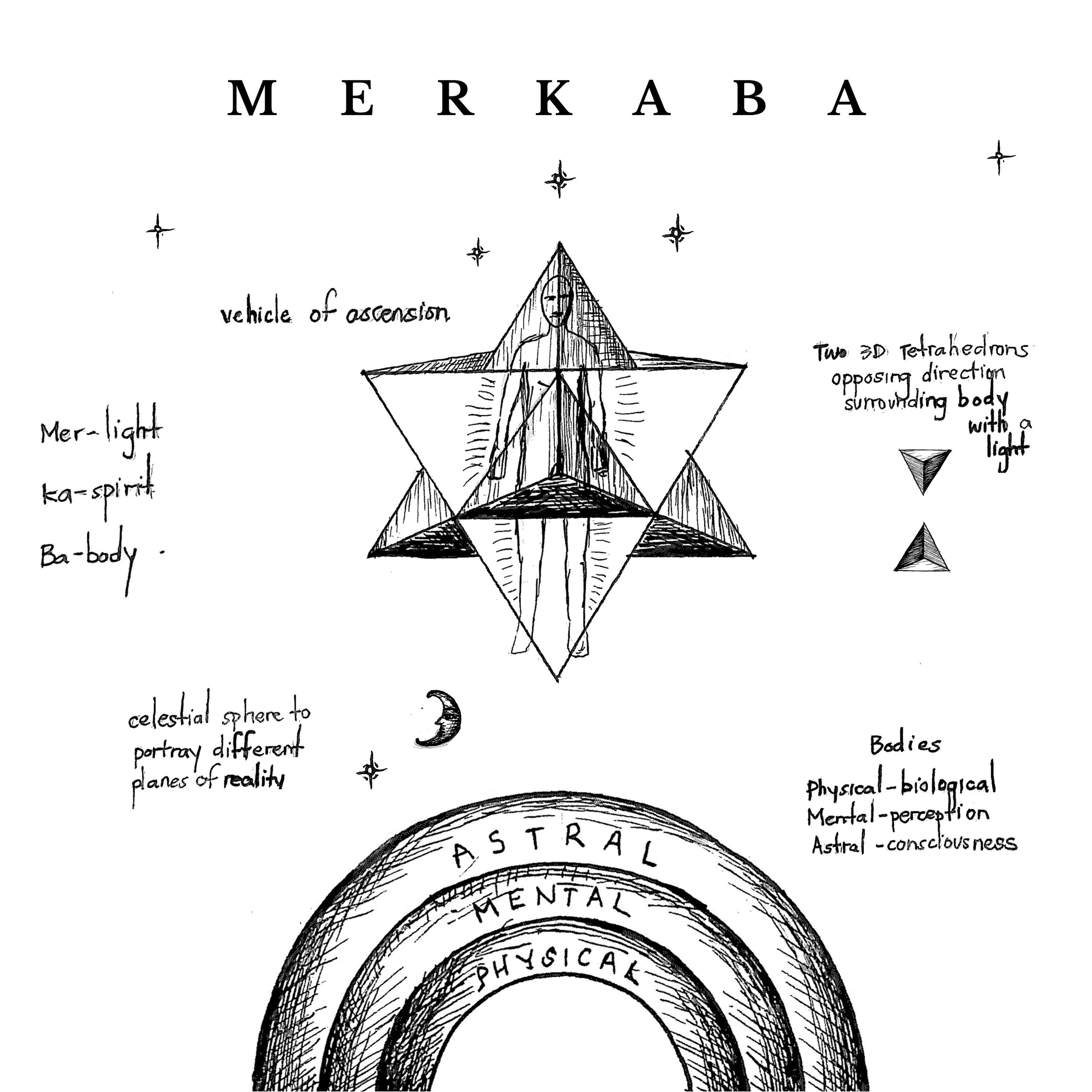 Vermeil Merkaba Talisman-Halskette für Damen oder Herren im Angebot