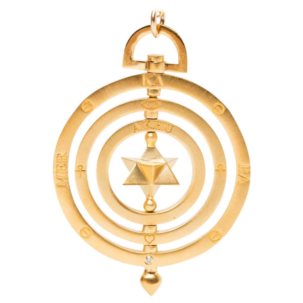 Vermeil Merkaba Talisman-Halskette im Angebot