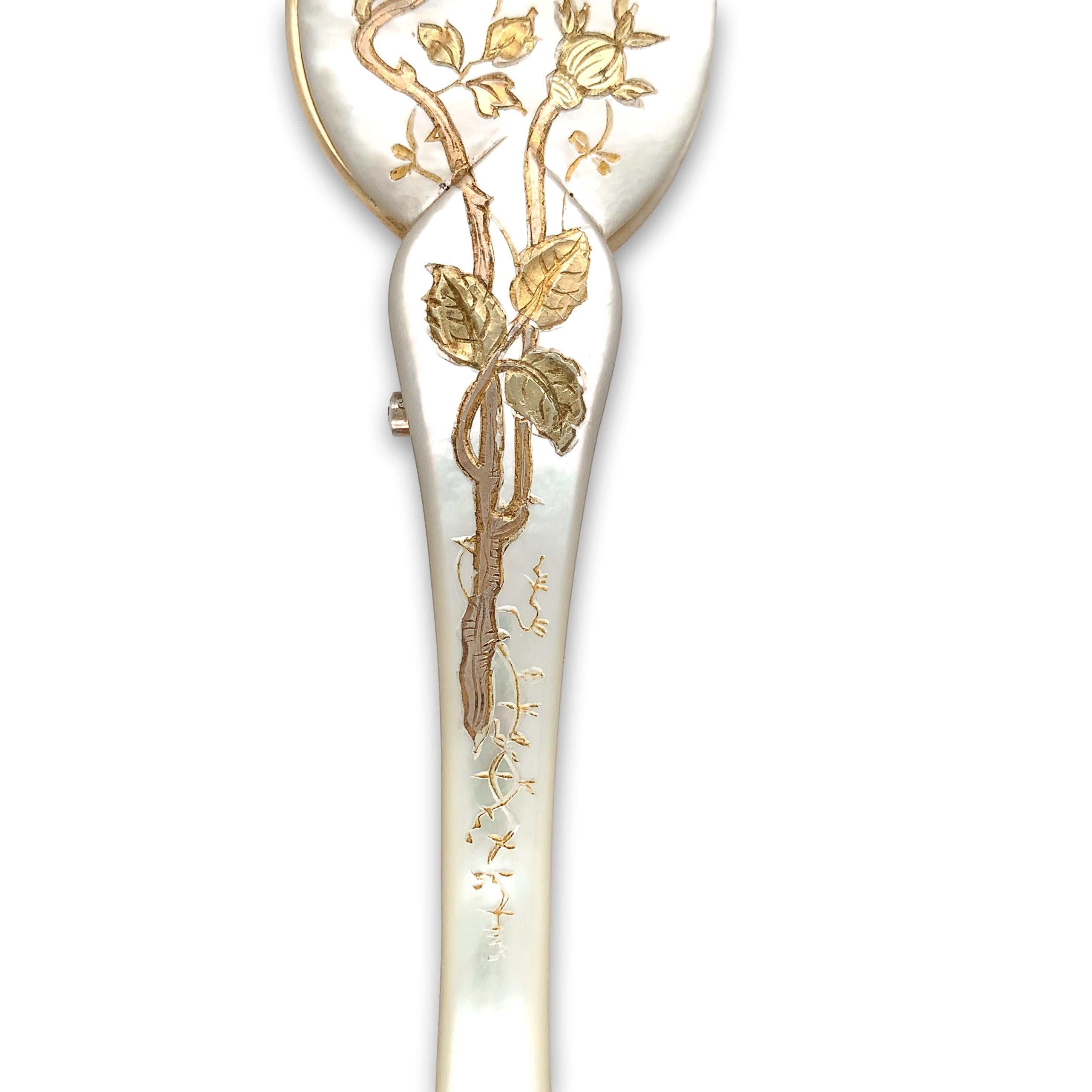 Vermeil Sterling French Victorian Lorgnette Glasses with Mother of Pearl 2