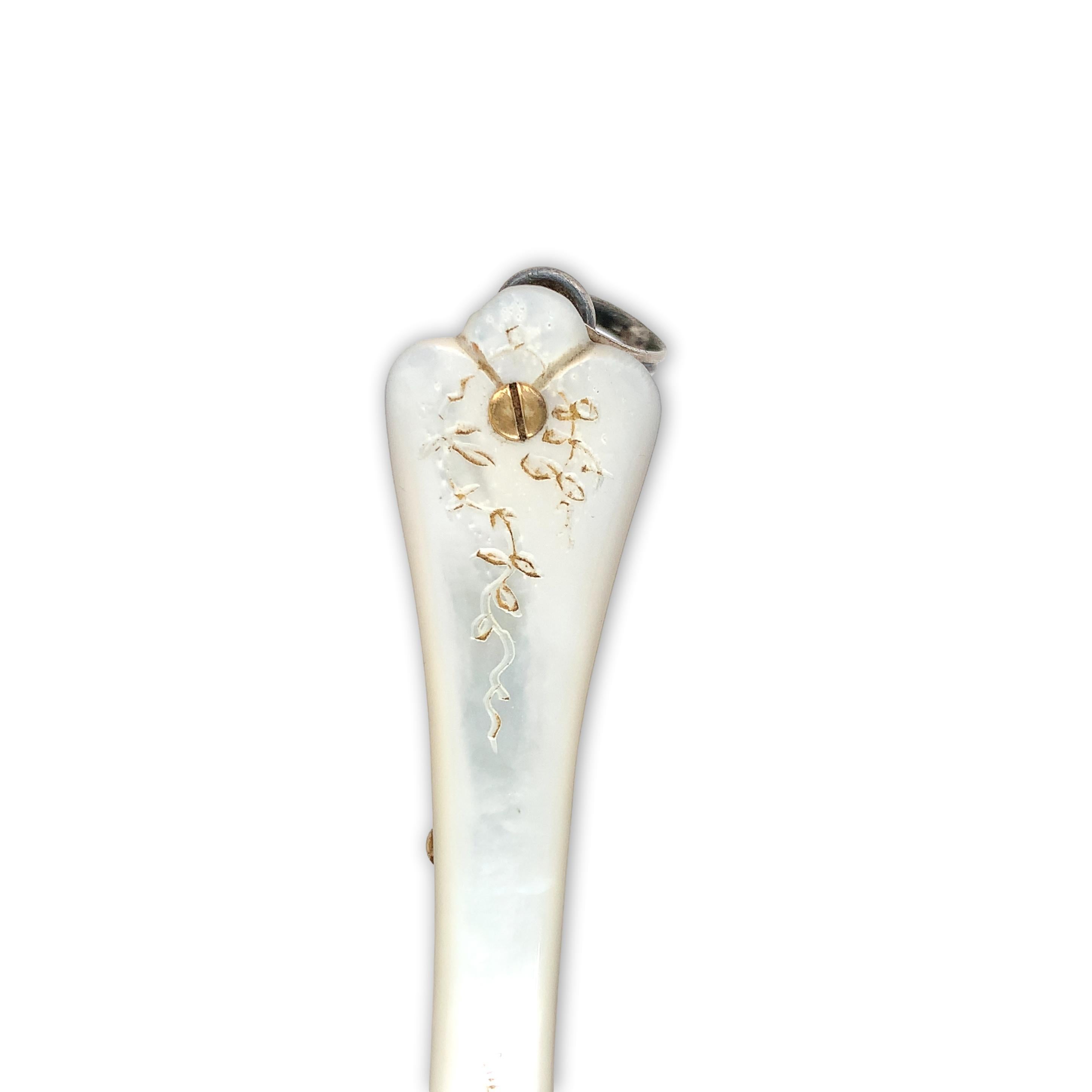 Vermeil Sterling French Victorian Lorgnette Glasses with Mother of Pearl 3