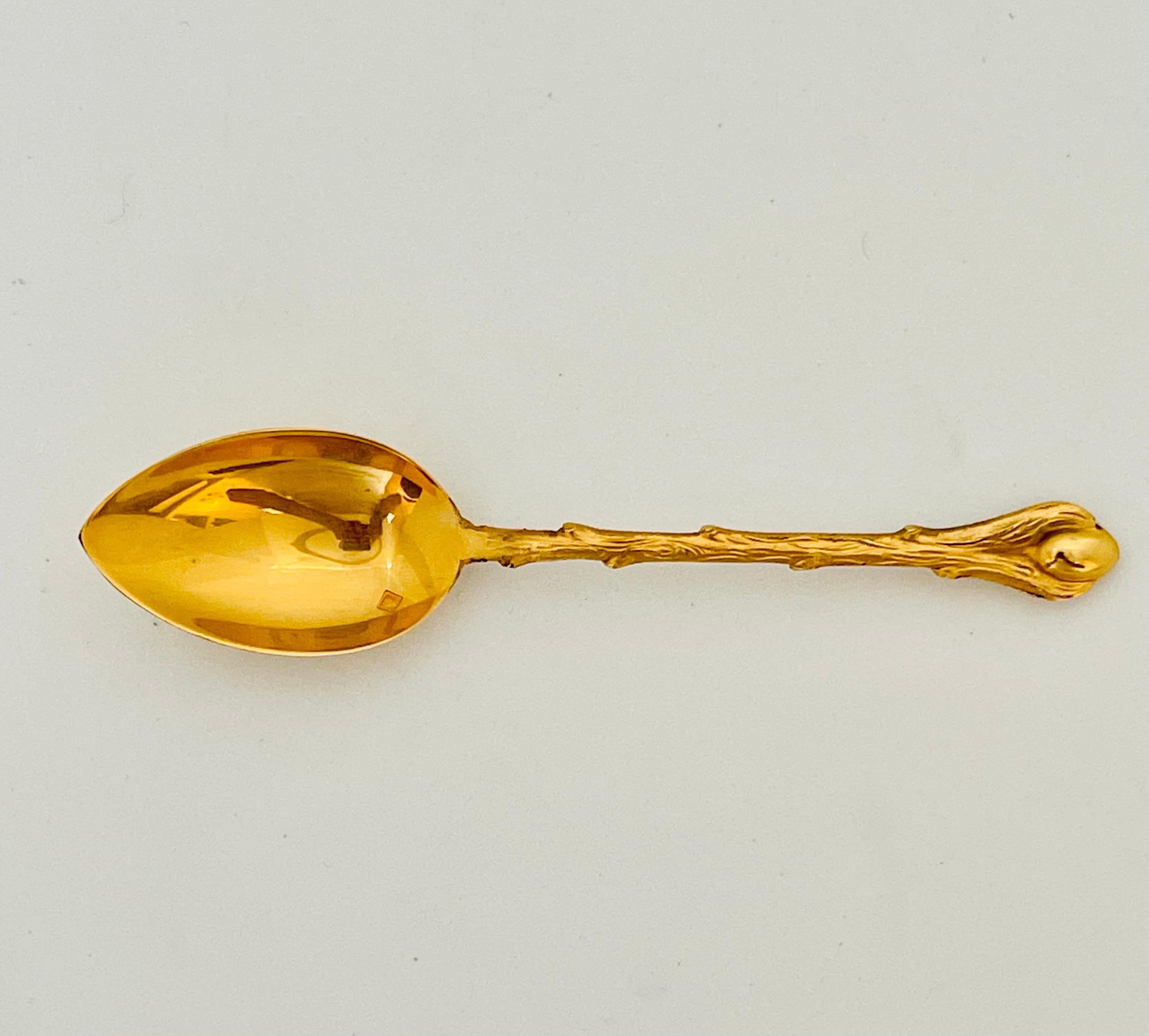  Teaspoons 12 Items gold covered by Saint Medard France 1950 In Good Condition For Sale In Paris, FR