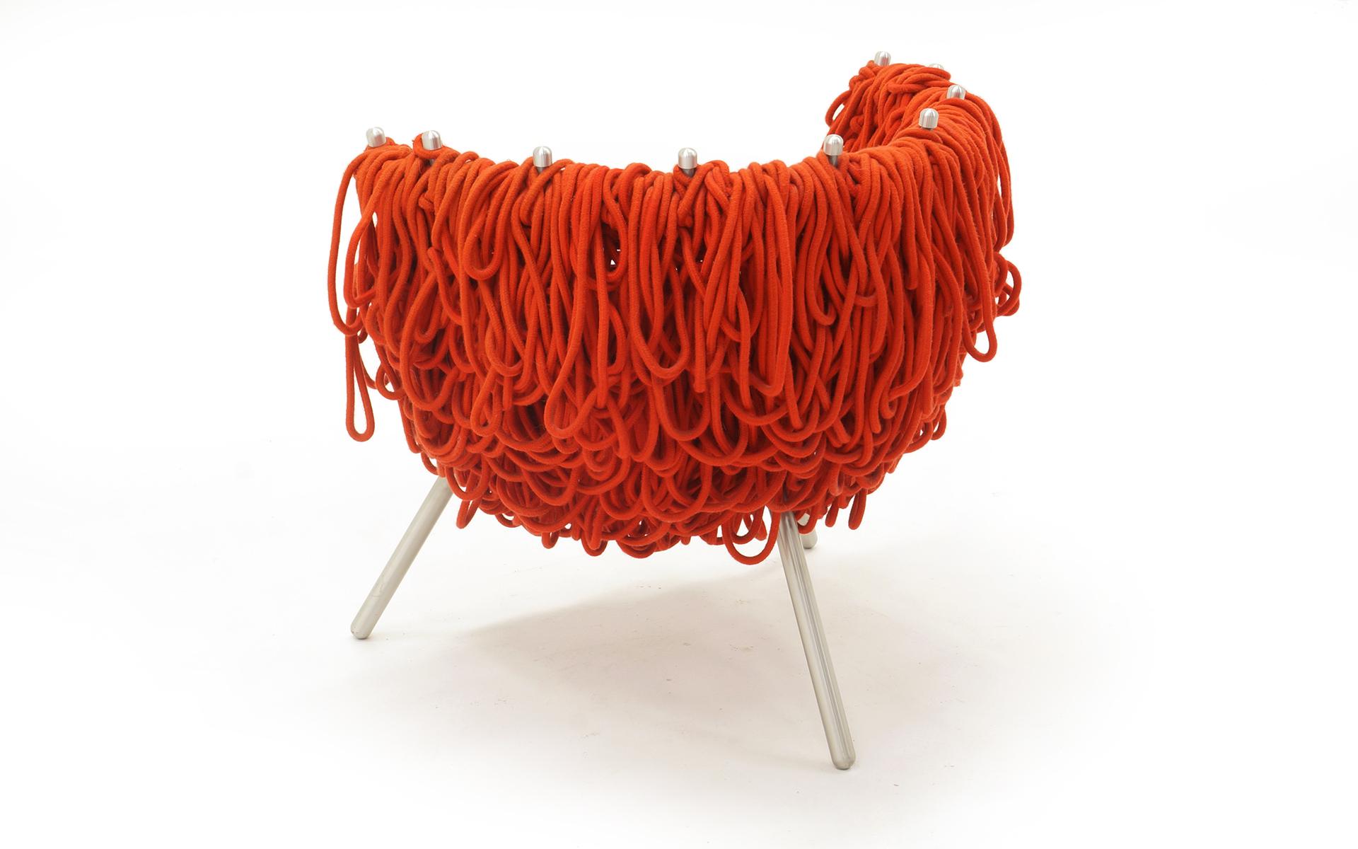 Italian Vermelha Chair by Fernando and Humberto Campana for Edra, Red Rope, Aluminum