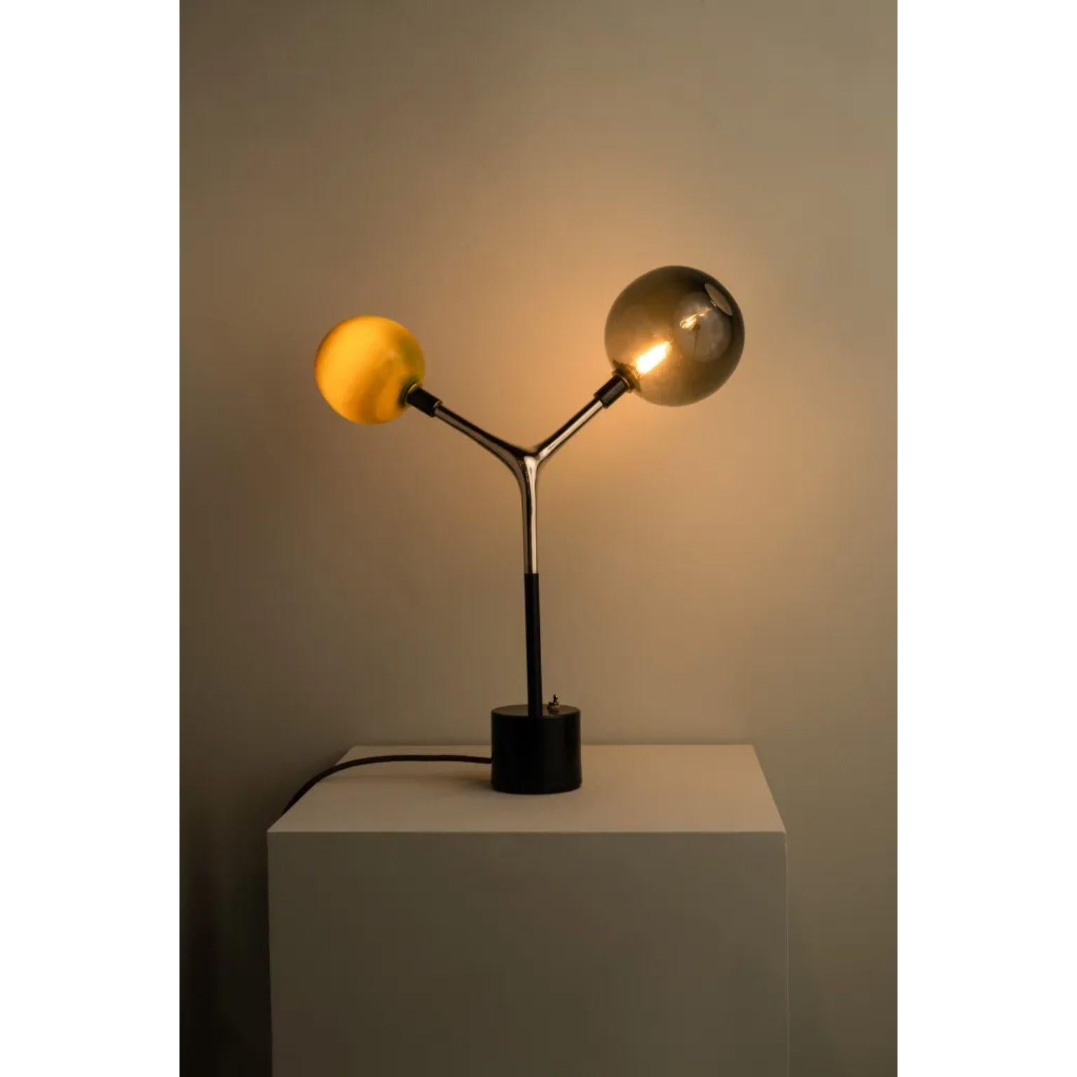 Post-Modern Vermilion and Smoke Mácula Table Lamp by Isabel Moncada For Sale