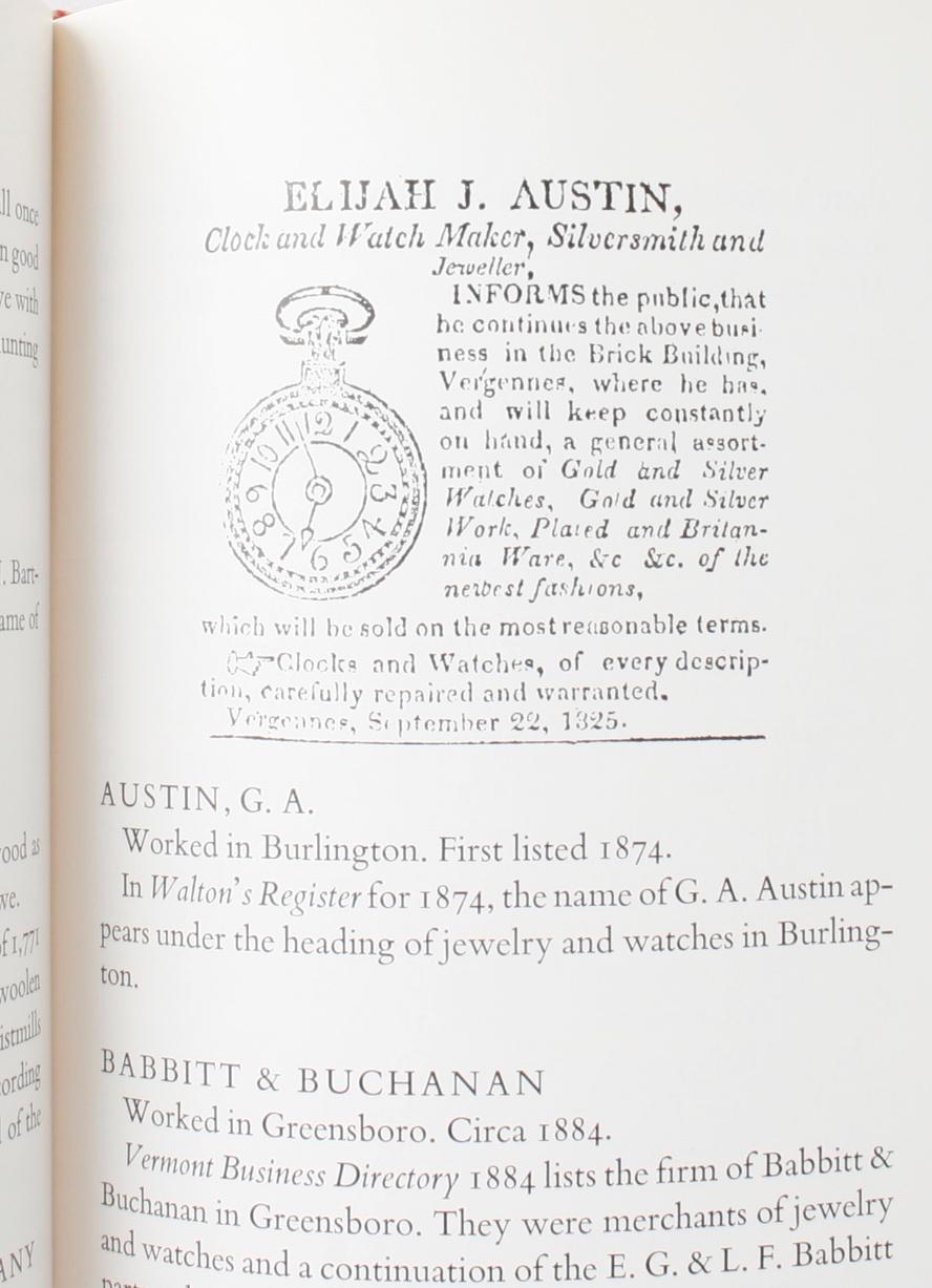 Vermont Clock & Watchmakers, Silversmiths, & Jewelers, 1778-1878, Signed Ltd Ed For Sale 2