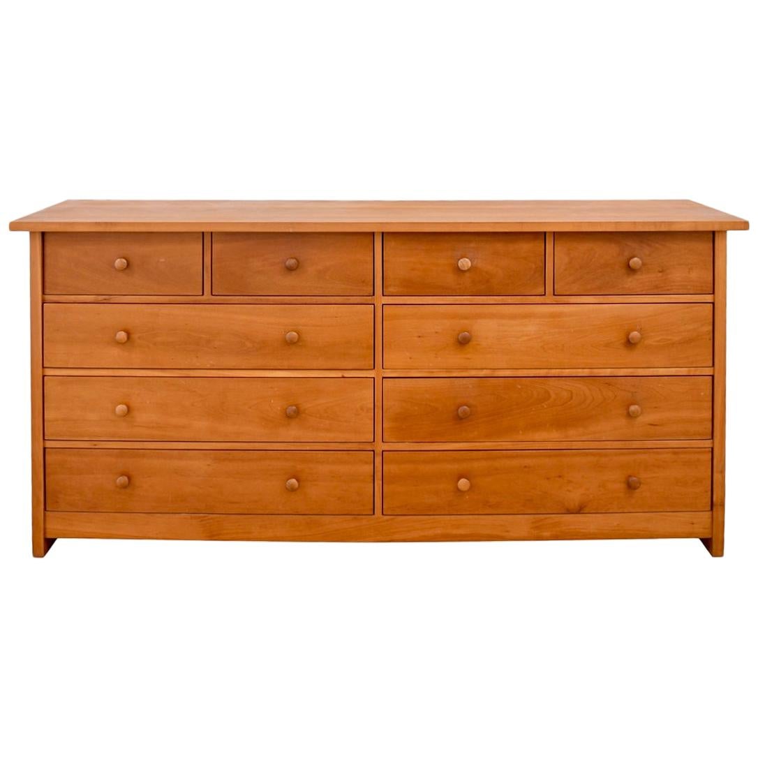 Vermont Handcrafted Furniture Custom Cherry Prairie 10-Drawer Split Top Dresser